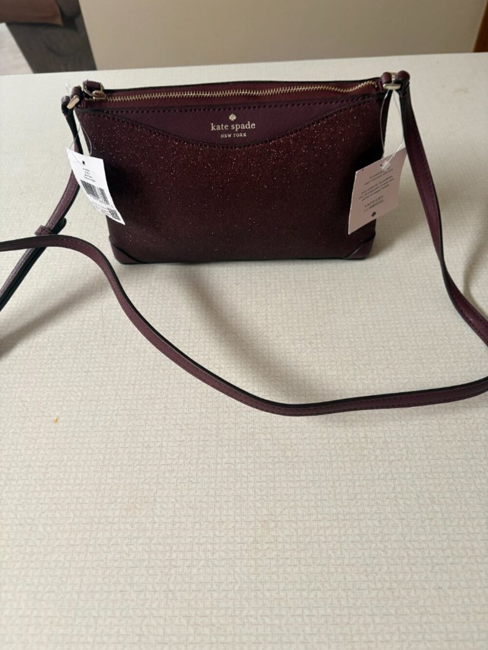 NWT kate spade Glittered Brown/Burgandy Crossbody